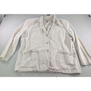 VTG LL Bean Womens Sz 20 Blazer Made in HONG KONG Color is Bone White PLUS-SIZE